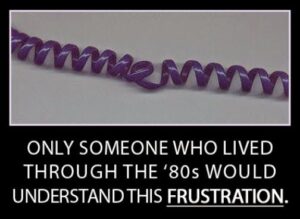 Phone Cord Frustration! 80s Problems meme