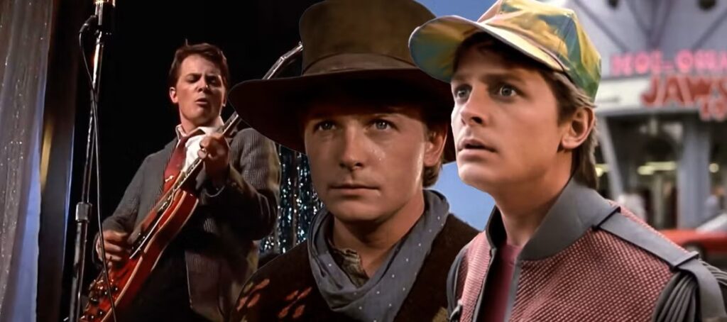 Michael J Fox as Marty in Back To The Future 1, 2 and 3.