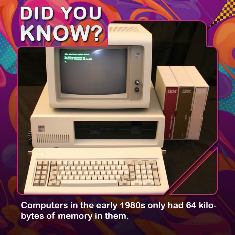 The early 80s offered little in the way of computers - especially memory of 64KB or less.